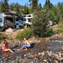 Our campsite on Waitabit Creek with Rosemarie, Jay and Kuba
